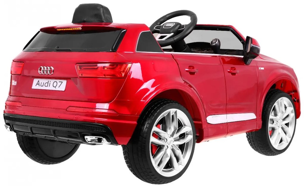 Carro elétrico para Crianças 12V Audi Q7 2 4G New Rodas de EVA, Banco de couro Vermelho Pintado