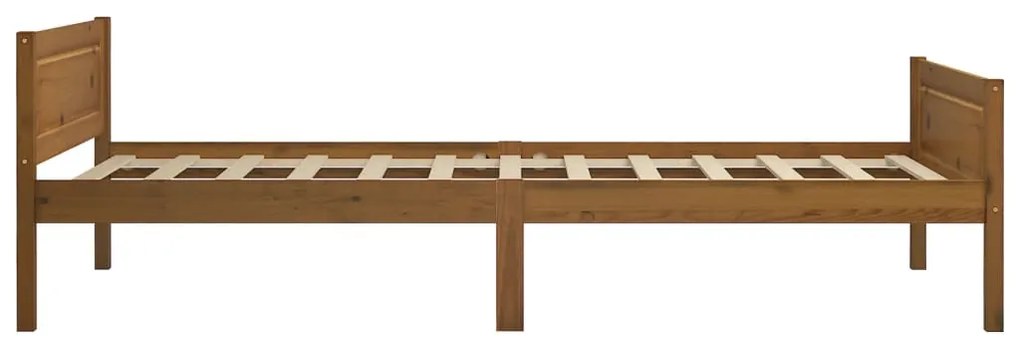 Estrutura de cama 90x200 cm pinho maciço castanho mel