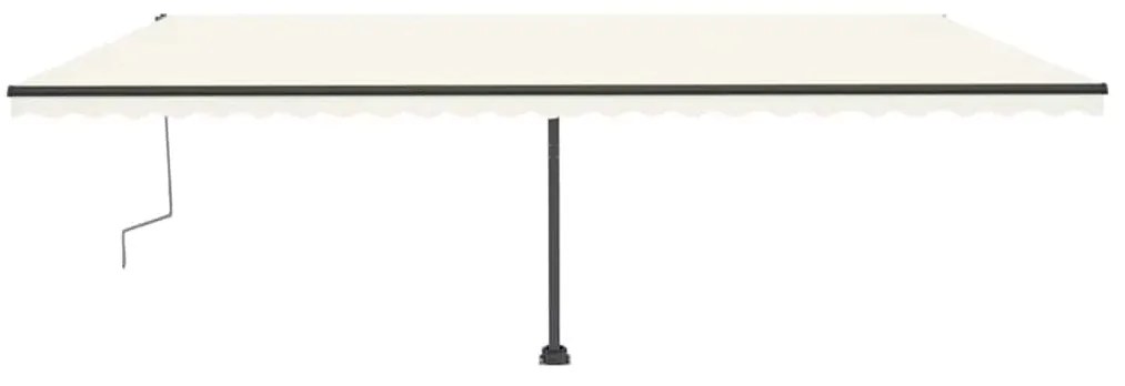 Toldo retrátil manual com LED 600x300 cm cor creme