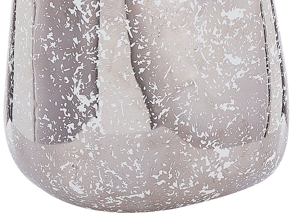 Vaso de cerâmica grés prateada 20 cm CIRTA Beliani