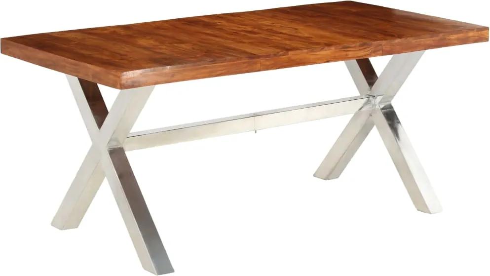 Mesa jantar madeira maciça c/ acabamento sheesham 180x90x76 cm