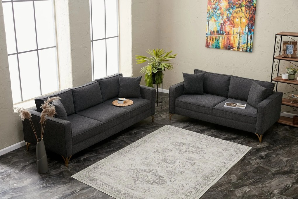 ****  
Sofá de 3 Lugares Berlin – Antracite – 220x83x91 cm

**