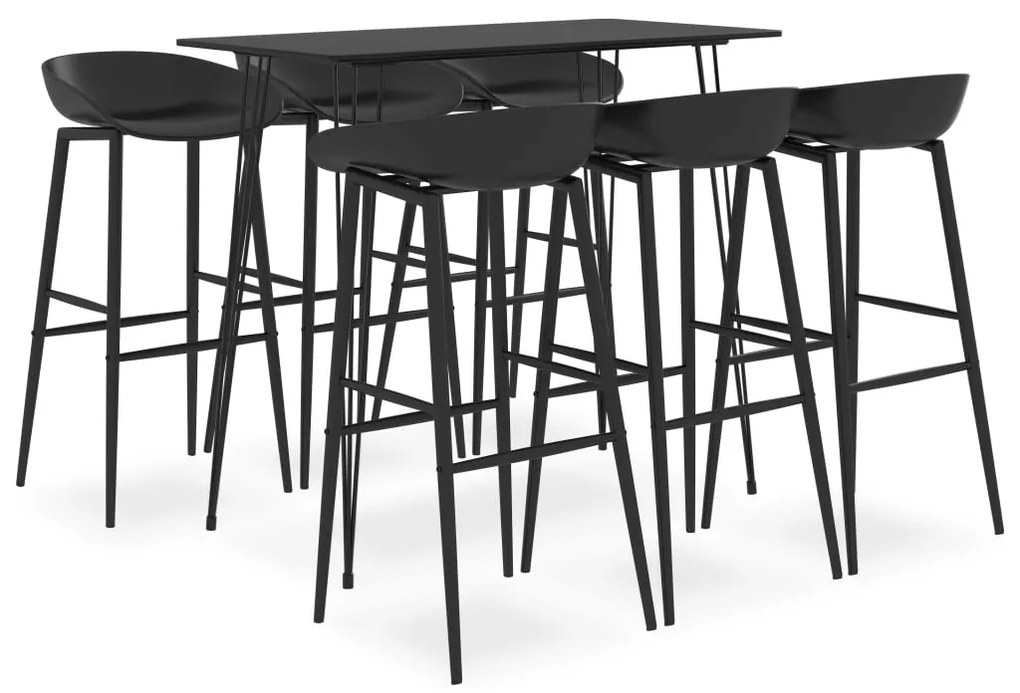 7 pcs conjunto de bar preto