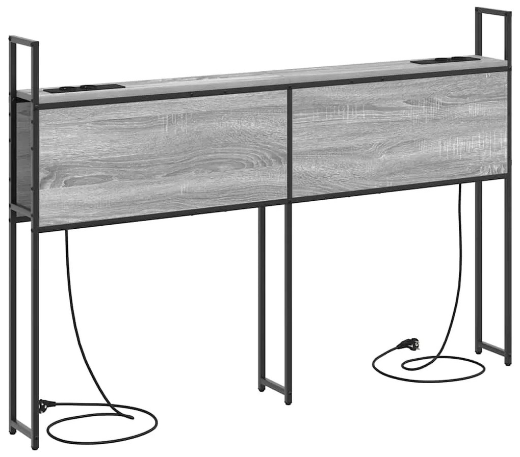 Cabeceira de armazenamento com cabeceira Sonoma cinzento 135 cm