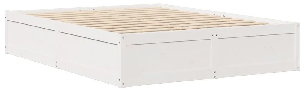 Cama sem colchão 160x200 cm madeira de pinho maciça branco