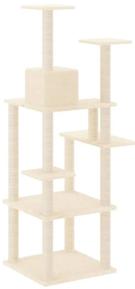 Árvore para gatos c/ postes arranhadores sisal 153 cm cor creme