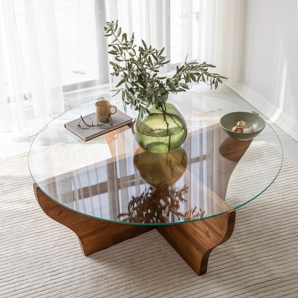 Mesa de Café Amphora - Castanha - 92cm x 36cm x 92cm
