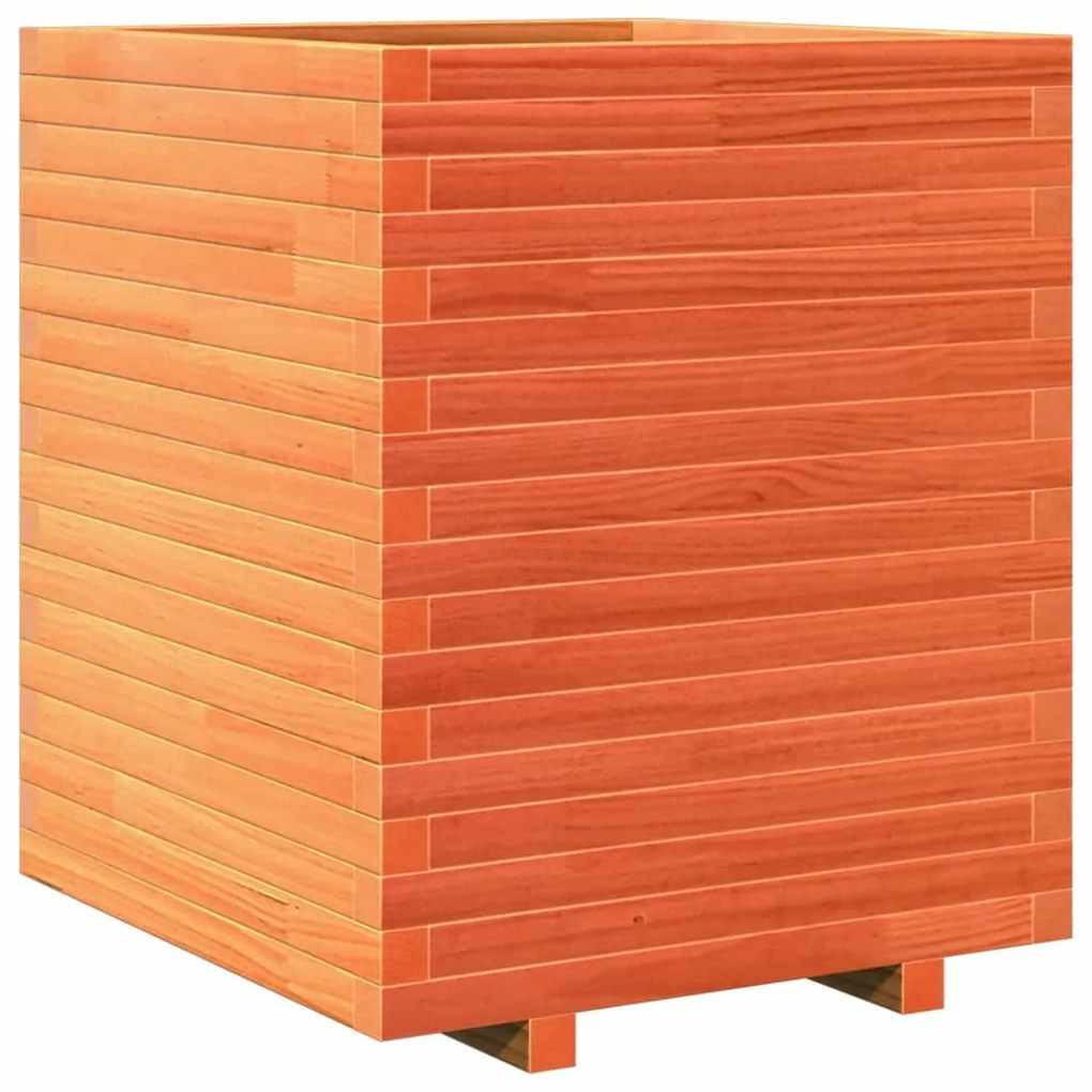 Vaso/floreira de jardim 60x60x72 cm pinho maciço castanho mel