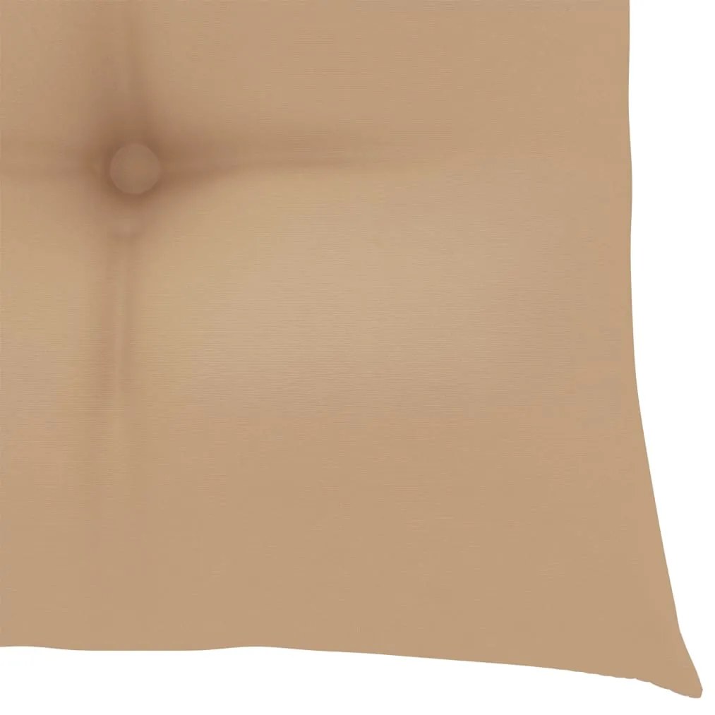 Cadeiras de jardim c/ almofadões bege 4 pcs teca maciça