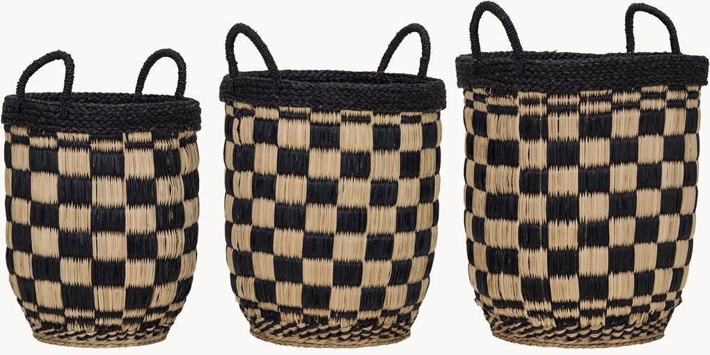 Cestos artesanais Basked, conjunto de 3