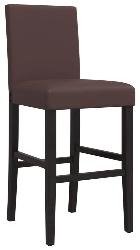 Cadeiras de bar 2 pcs seringueira maciça e couro artificial