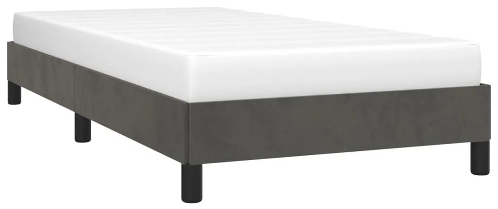 Estrutura de cama sem colchão 90x190 cm veludo cinzento-escuro