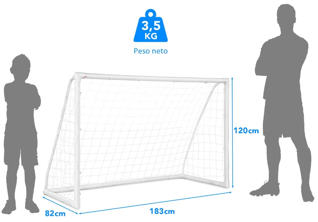Baliza de futebol portátil para crianças, rede de futebol resistente para pátio, estrutura de pvc, montagem rápida, 183x82x120 cm