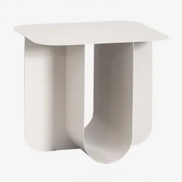 Mesa Auxiliar Retangular 40x45 Cm Em Aço Norman Gardénia Branco - Sklum