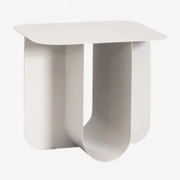 Mesa Lateral Retangular Em Aço (40x45 Cm) Norman Gardénia Branco - Sklum