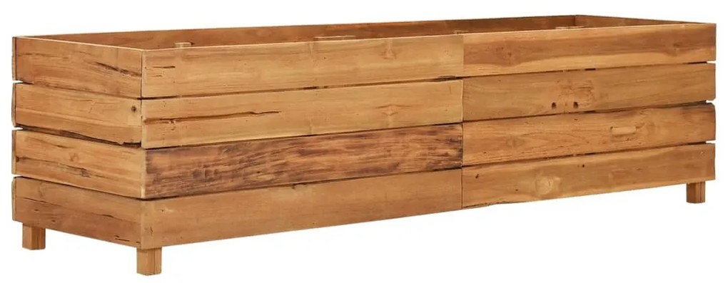 Vaso/floreira 150x40x38 cm madeira de teca reciclada e aço