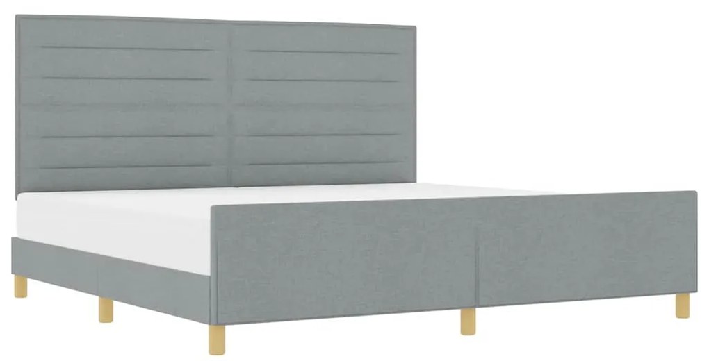 Estrutura de Cama vidaXL em Cinza Claro, 200x200 cm, Tecido