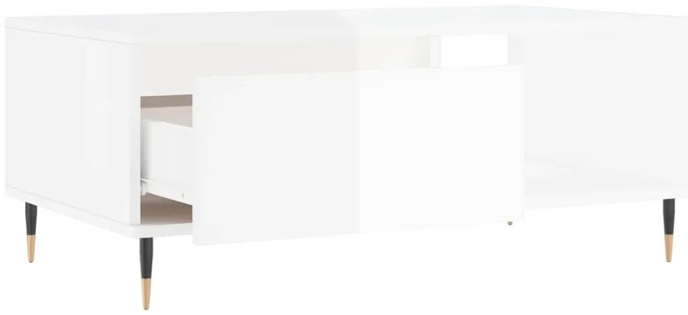 Mesa de centro 90x50x36,5 cm derivados madeira branco brilhante