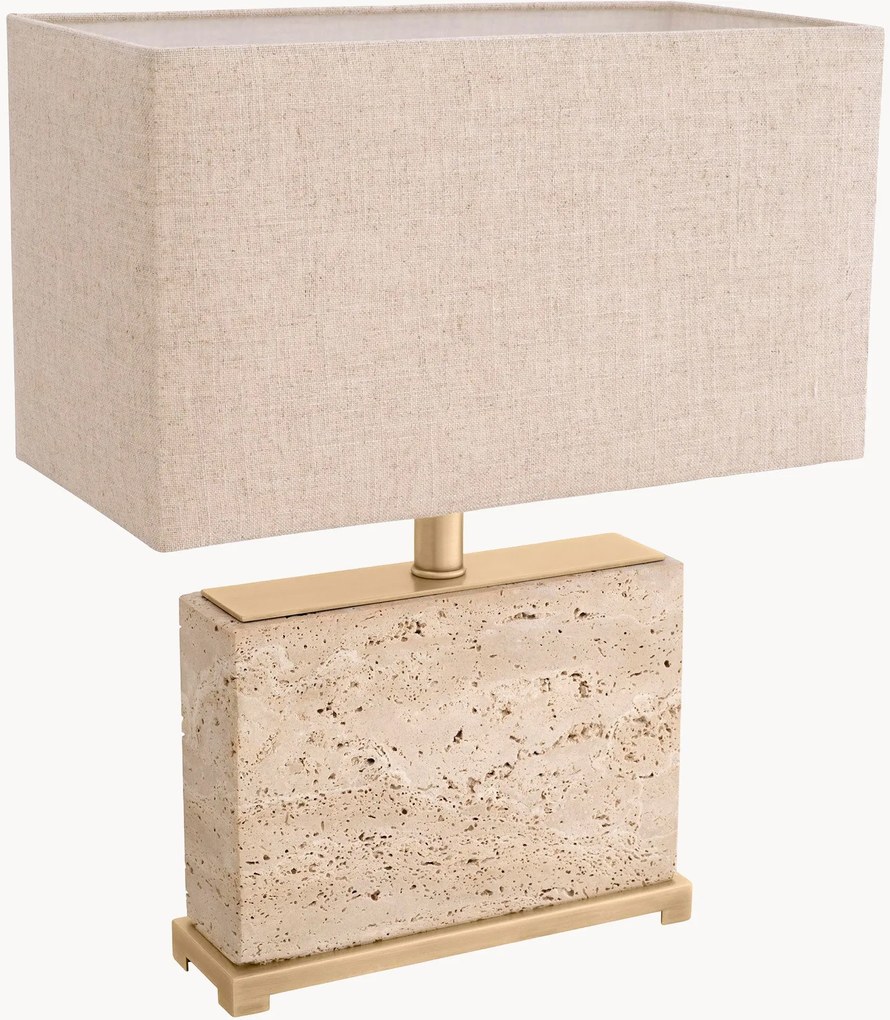 Candeeiro de mesa grande em travertino Newton