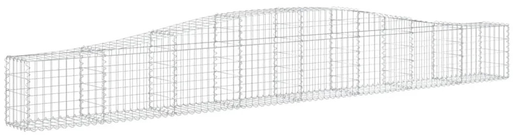 Cestos gabião arqueados 3 pcs 400x30x40/60 cm ferro galvanizado