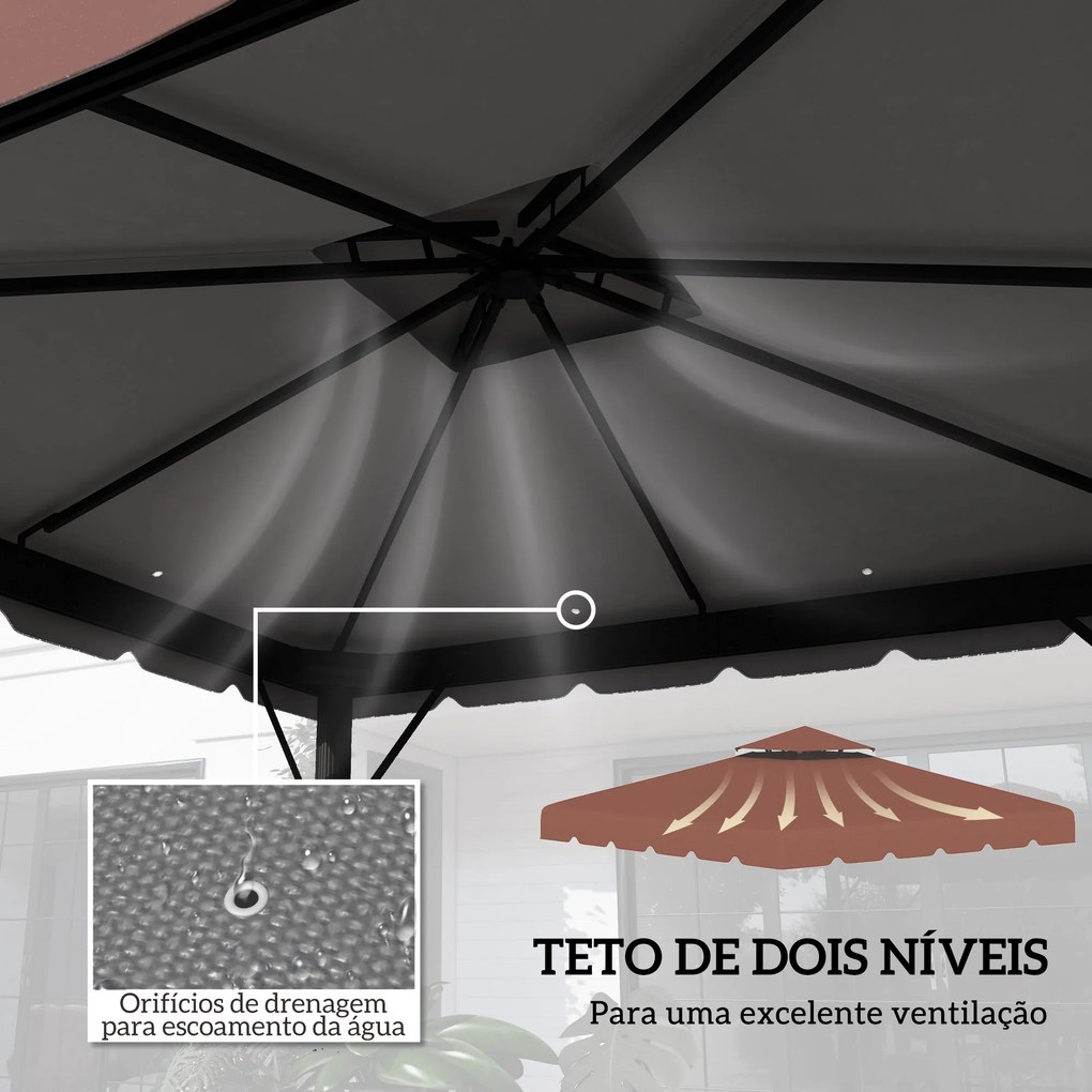 Toldo de Substituição para Pérgola 300x300 cm Teto de Substituição par