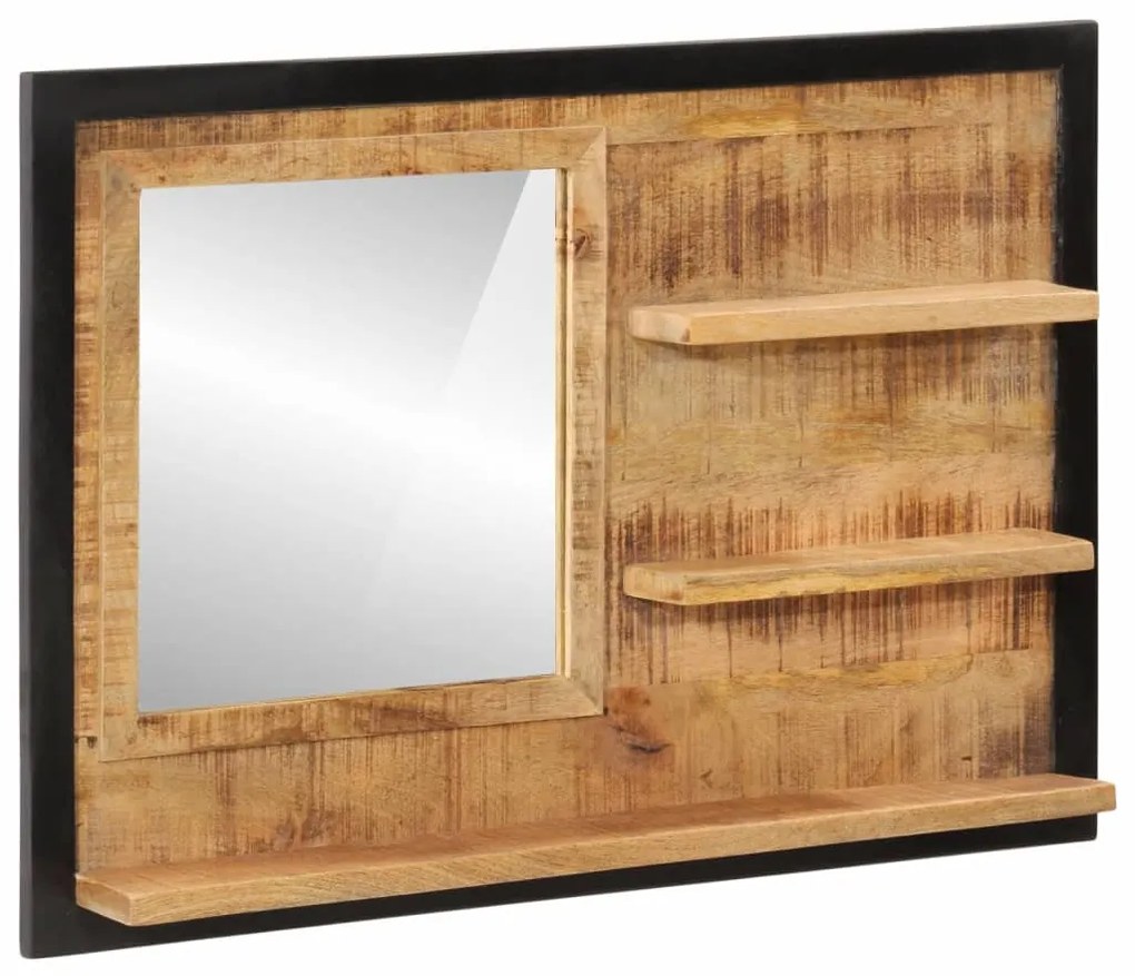 vidaXL Espelho com prateleiras 80x8x55 cm vidro e mangueira maciça