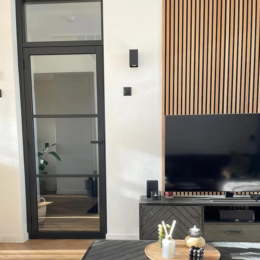 Candeeiro de parede quadrado design preto - Sabbir