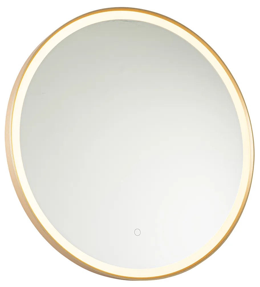 Espelho de casa de banho dourado 70 cm com LED e dimmer tátil - Miral Moderno
