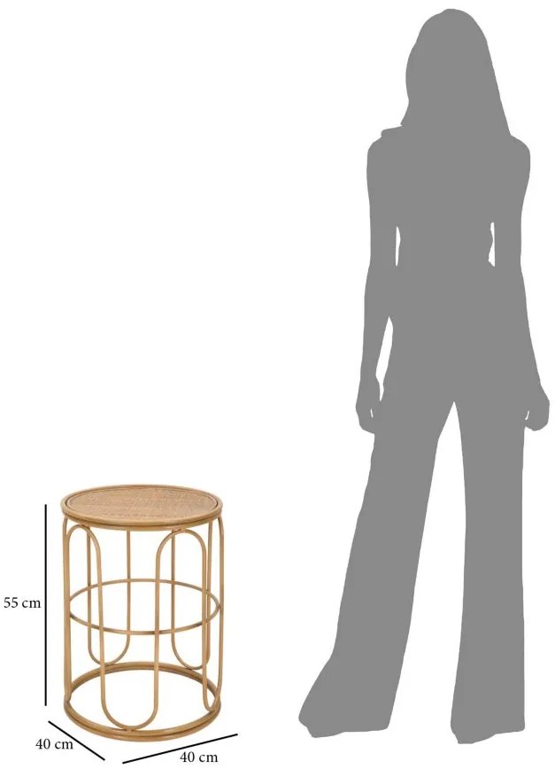 MESA DE APOIO SAMUI Ø 40X55 CM COR NATURAL