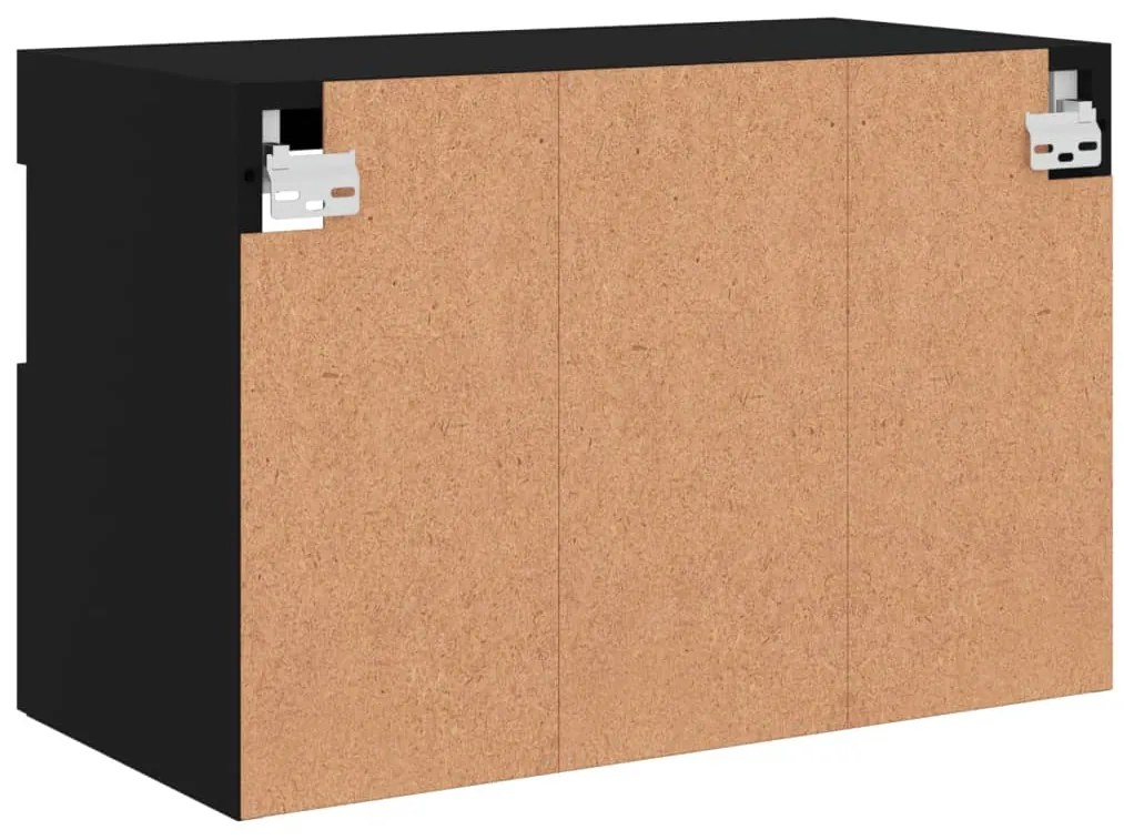 Móvel de parede para TV com luzes LED 60x30x40 cm preto