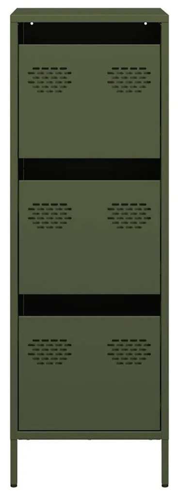 Aparador alto 39x35x103,5 cm aço verde azeitona