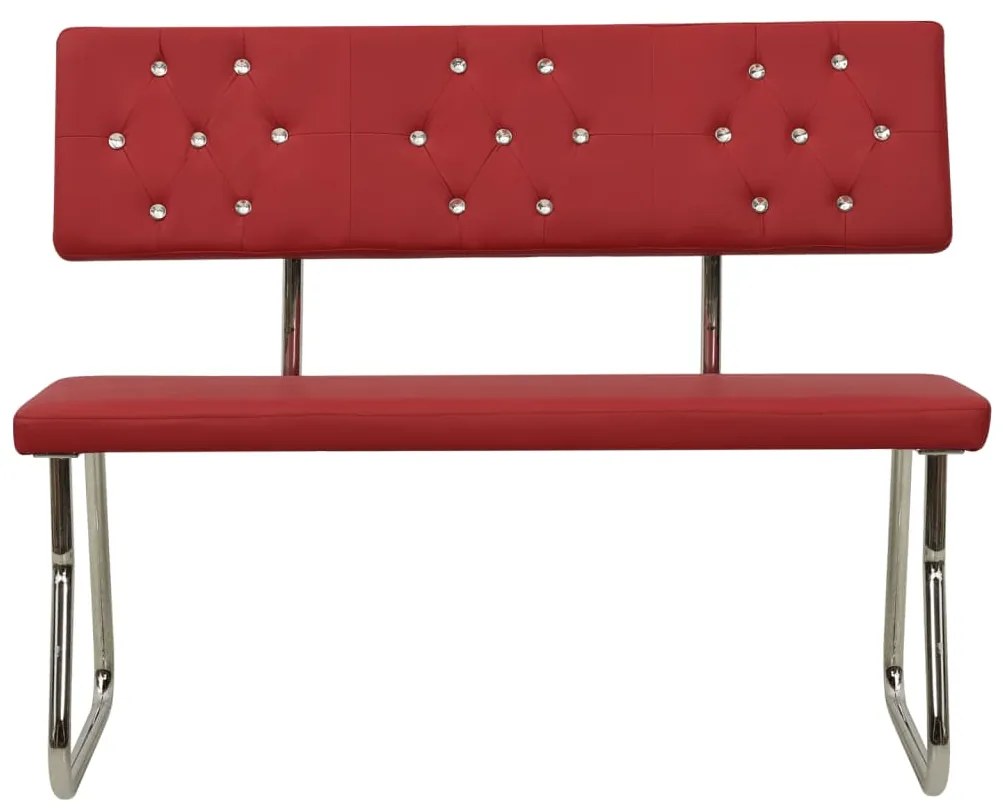 Banco 110 cm couro artificial vermelho tinto