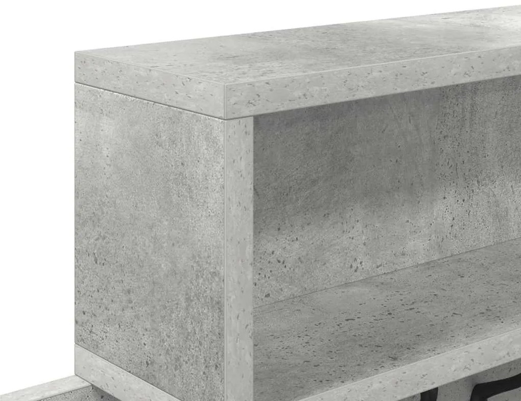 Cabideiro de Parede Cinza concreto 100 x 12 x 43.5 cm