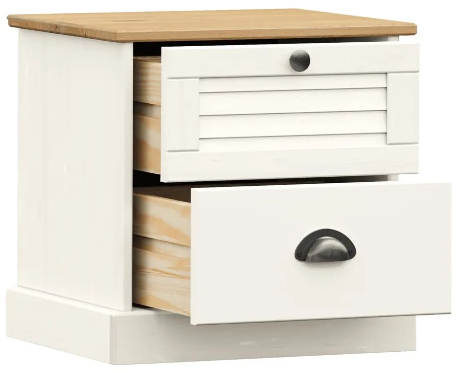 Mesa de cabeceira VIGO 42x35x42 cm pinho maciço branco