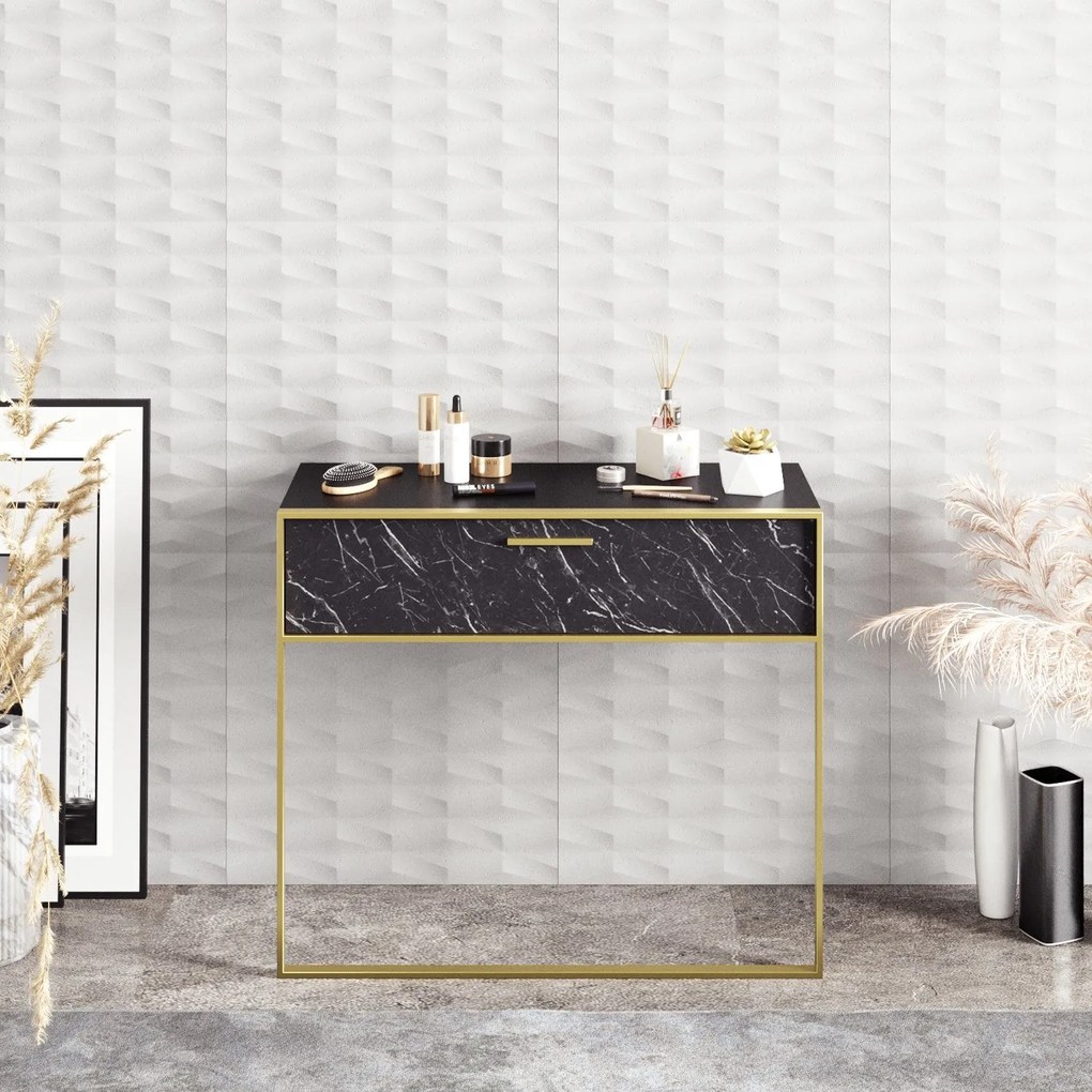 Aparador Polka – Dourado e Preto – 90 x 76,8 x 38,5 cm