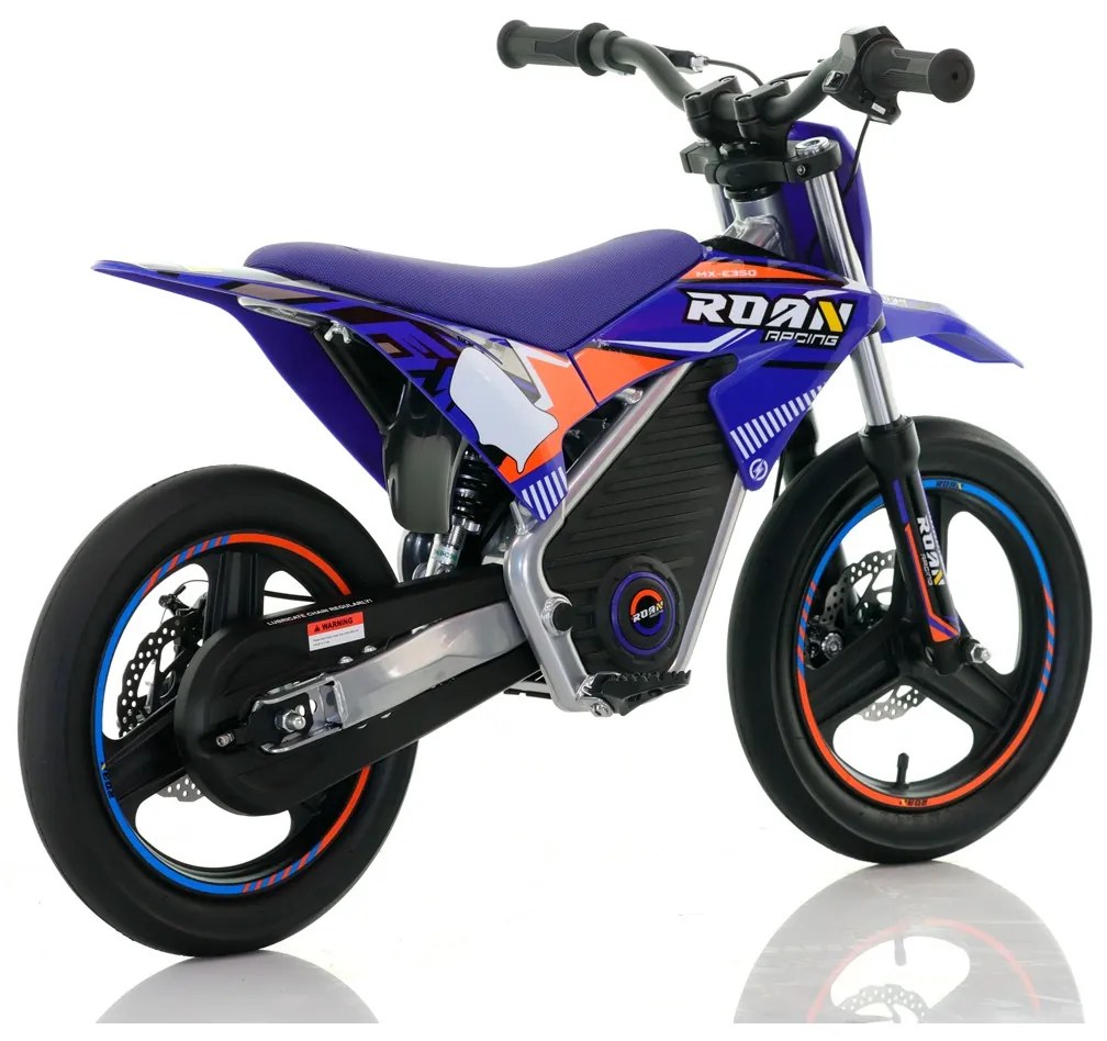 Mini moto elétrica para crianças Minicross 350W Roan MX E350 14/14" Supermotard Azul