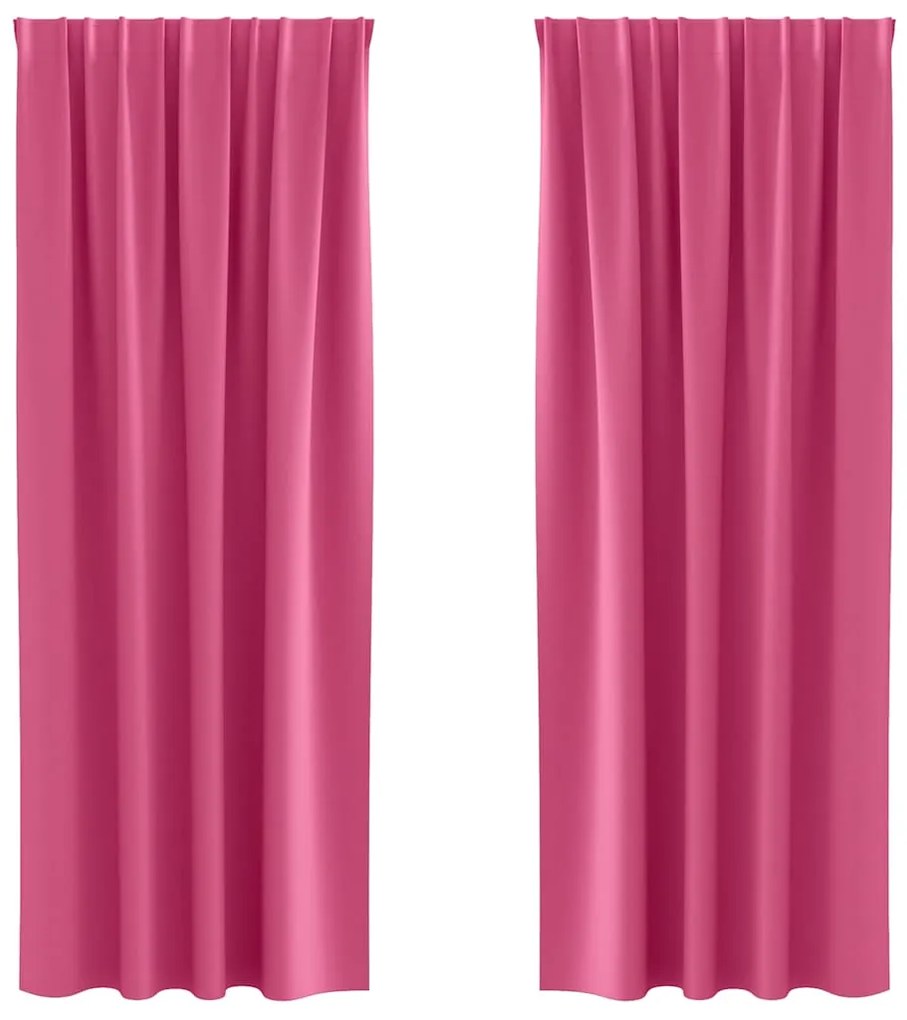 Cortinas 2 pcs Rosa Brilhante 260 x 140 cm Poliéster