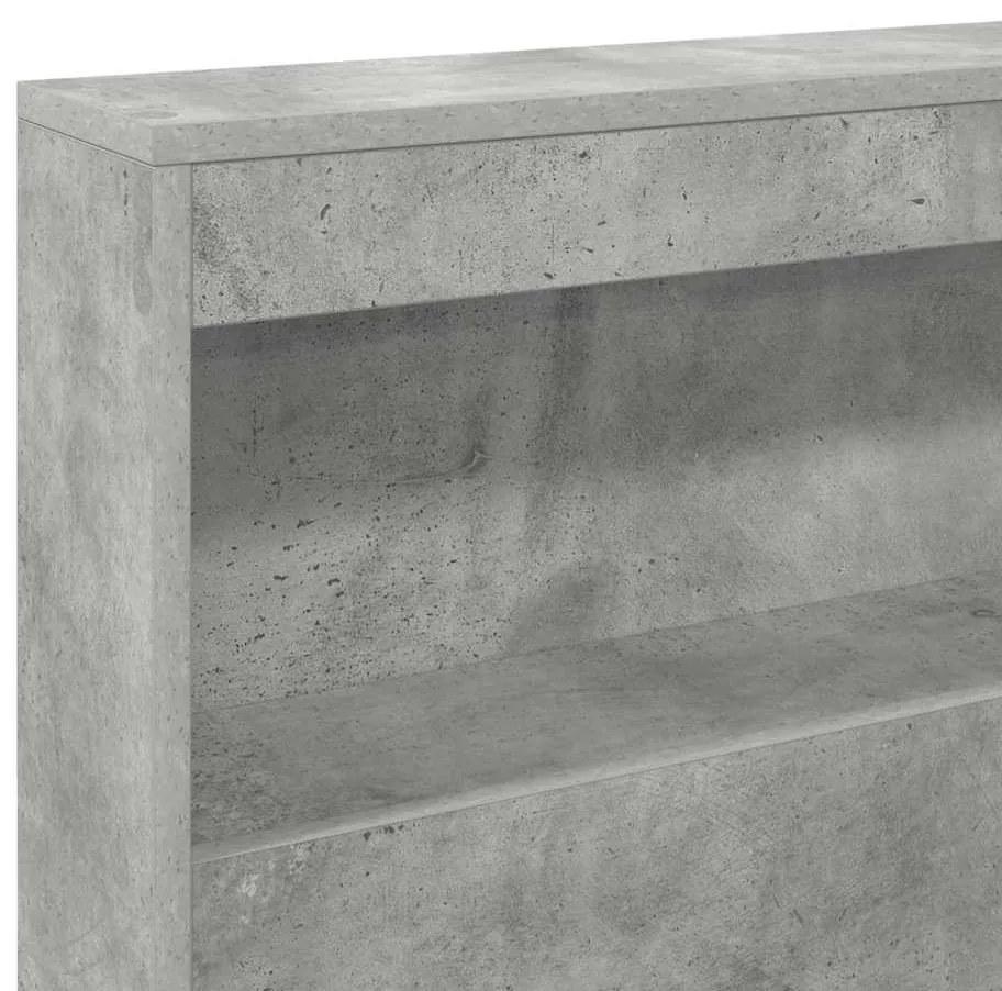 Cabeceira de armazenamento Cinzento cimento 120 cm