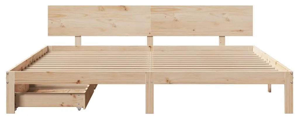 Estrutura de cama c/ gavetas 180x200 cm madeira de pinho maciça