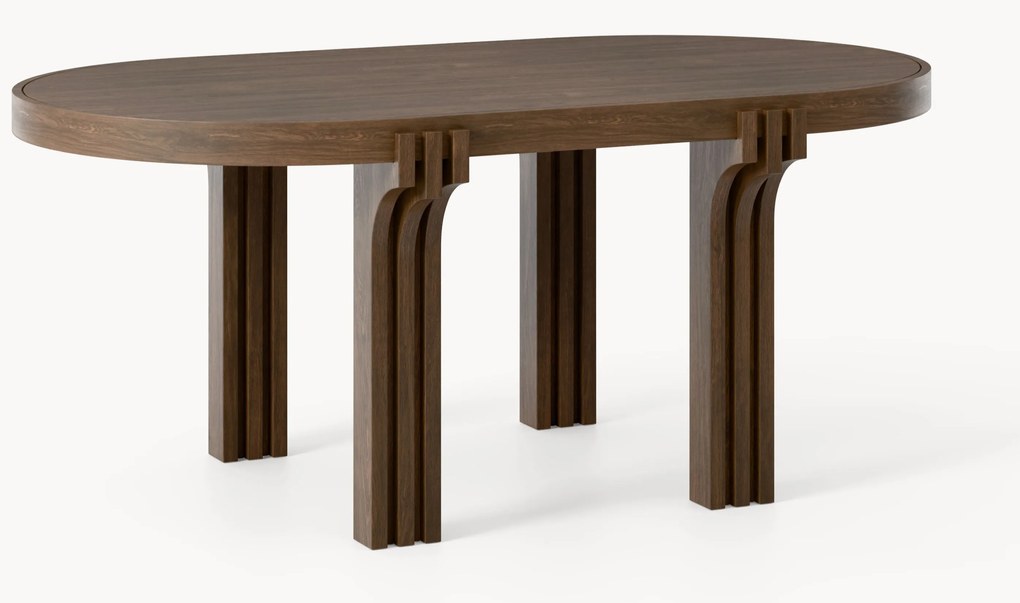 Mesa de jantar oval em madeira de carvalho Nolan, vários tamanhos