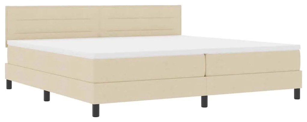 Cama Box Bege Tecido 200 x 200 cm Colchão de Cama Retangular