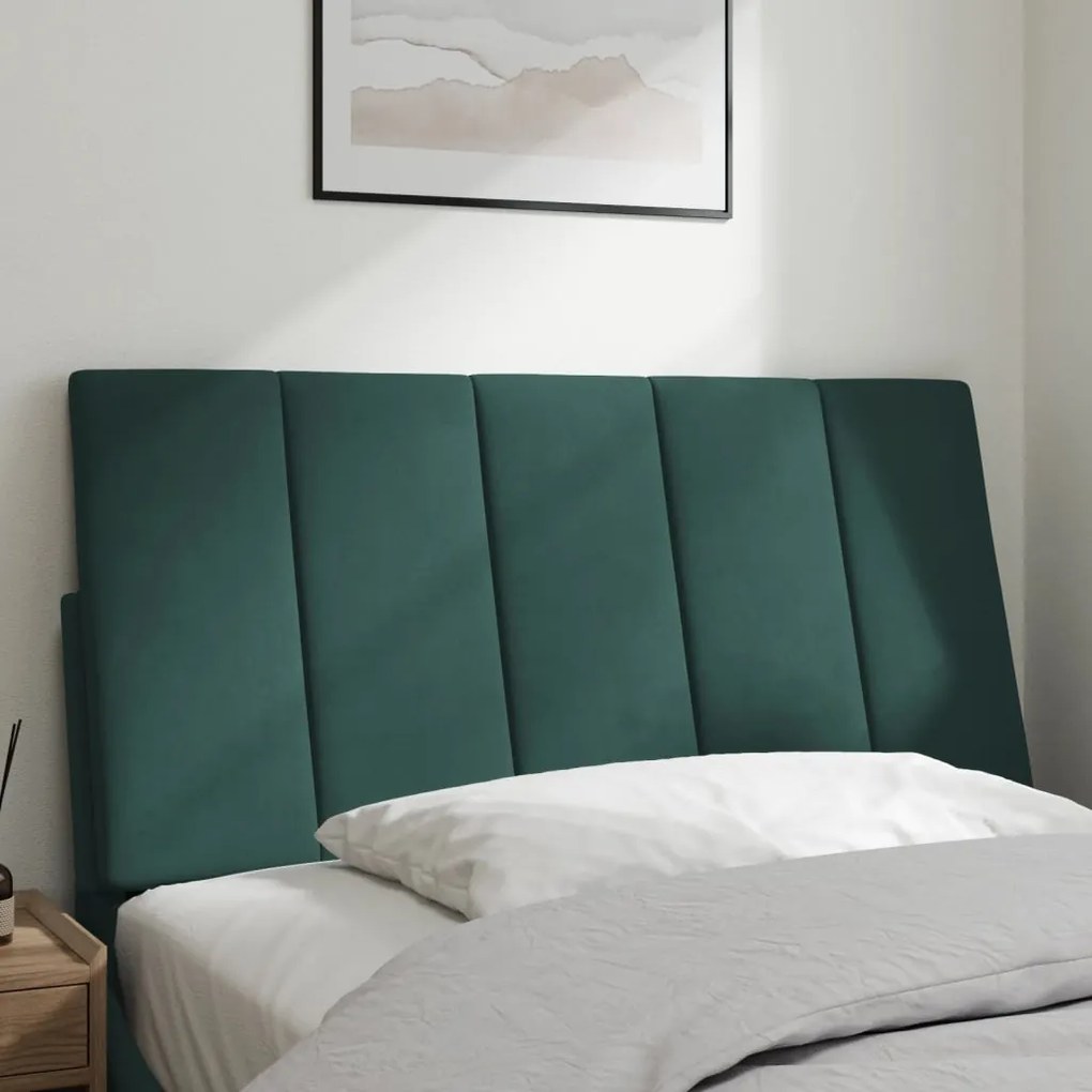 Almofadão de cabeceira 100 cm veludo verde-escuro