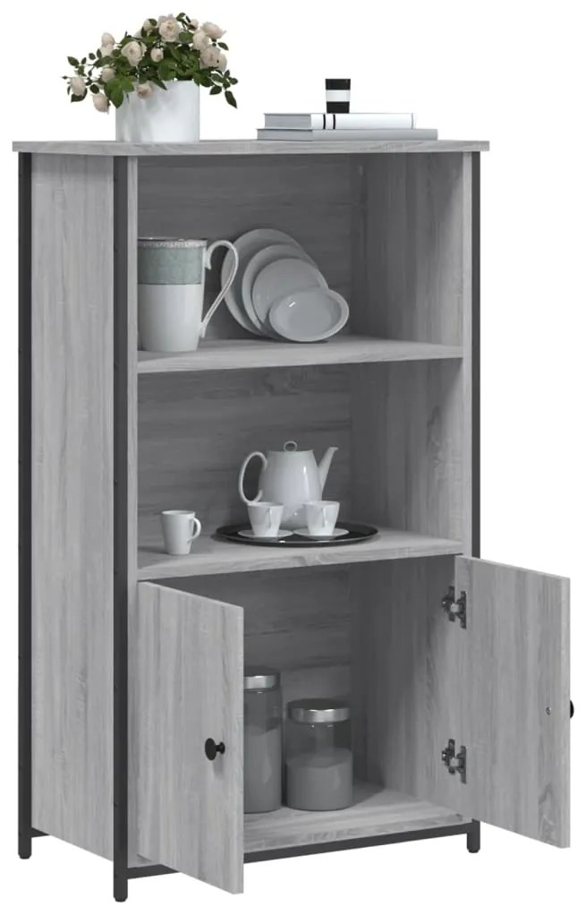 Aparador alto 62x32x103,5 cm derivados de madeira cinza sonoma