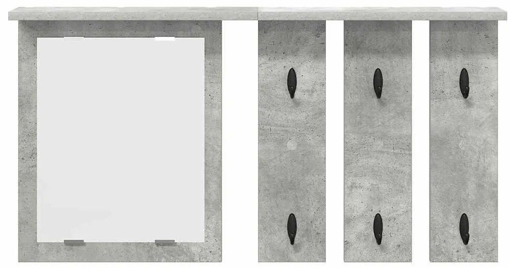 Cabideiro de Parede Cinzento cimento 85 x 10 x 45 cm