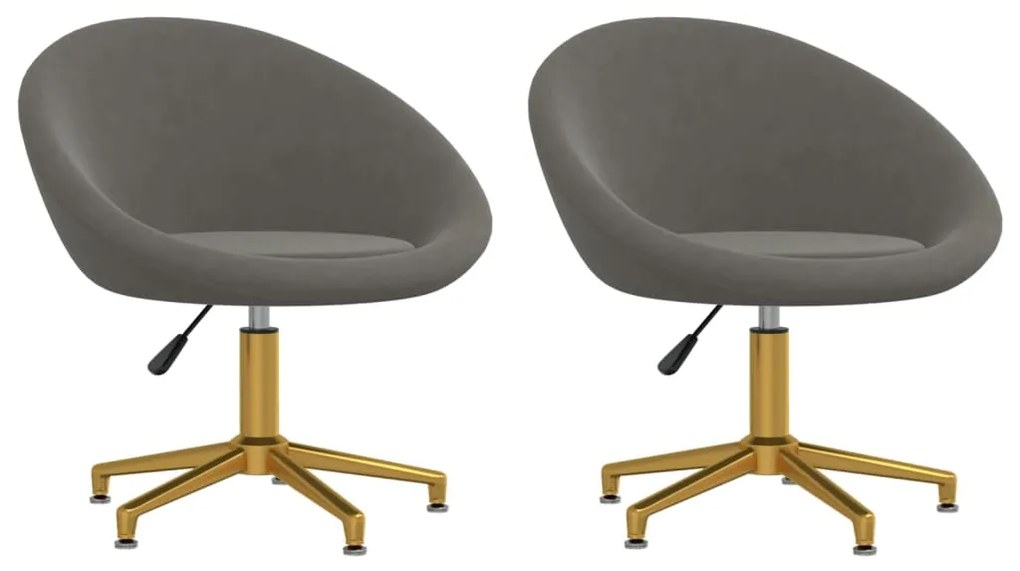vidaXL Cadeiras de jantar 2 pcs veludo cinzento-escuro