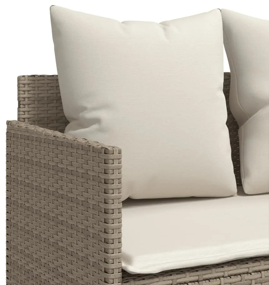 5 pcs conjunto de sofás p/ jardim com almofadões vime PE bege