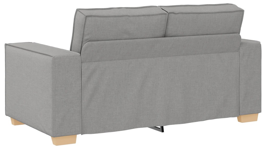 Conjunto de Sofá de 3 Peças com Almofadas em Tecido Cinza Nuvem