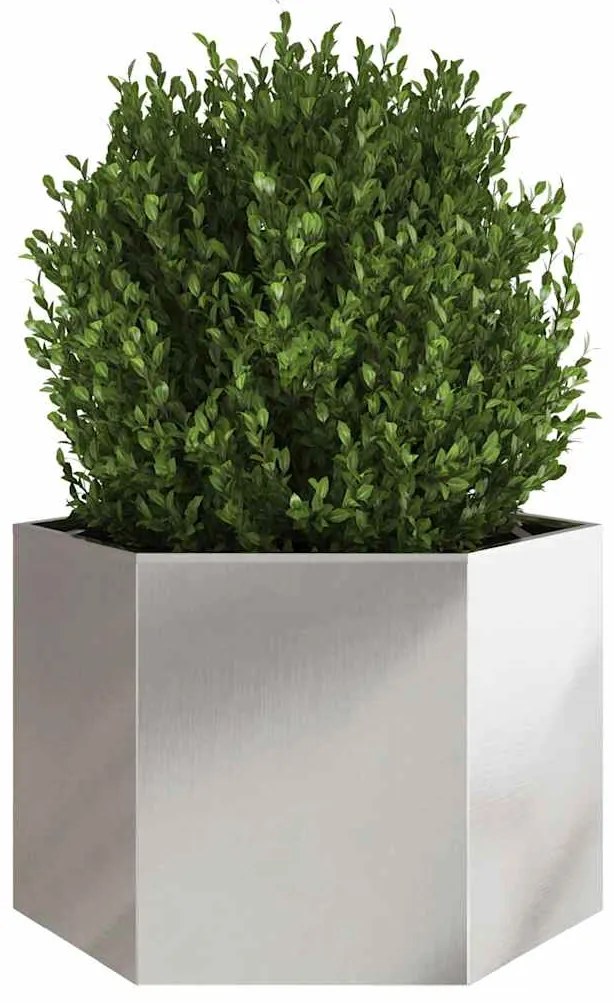 Vaso/floreira de jardim hexagonal 69x60x45 cm aço inoxidável