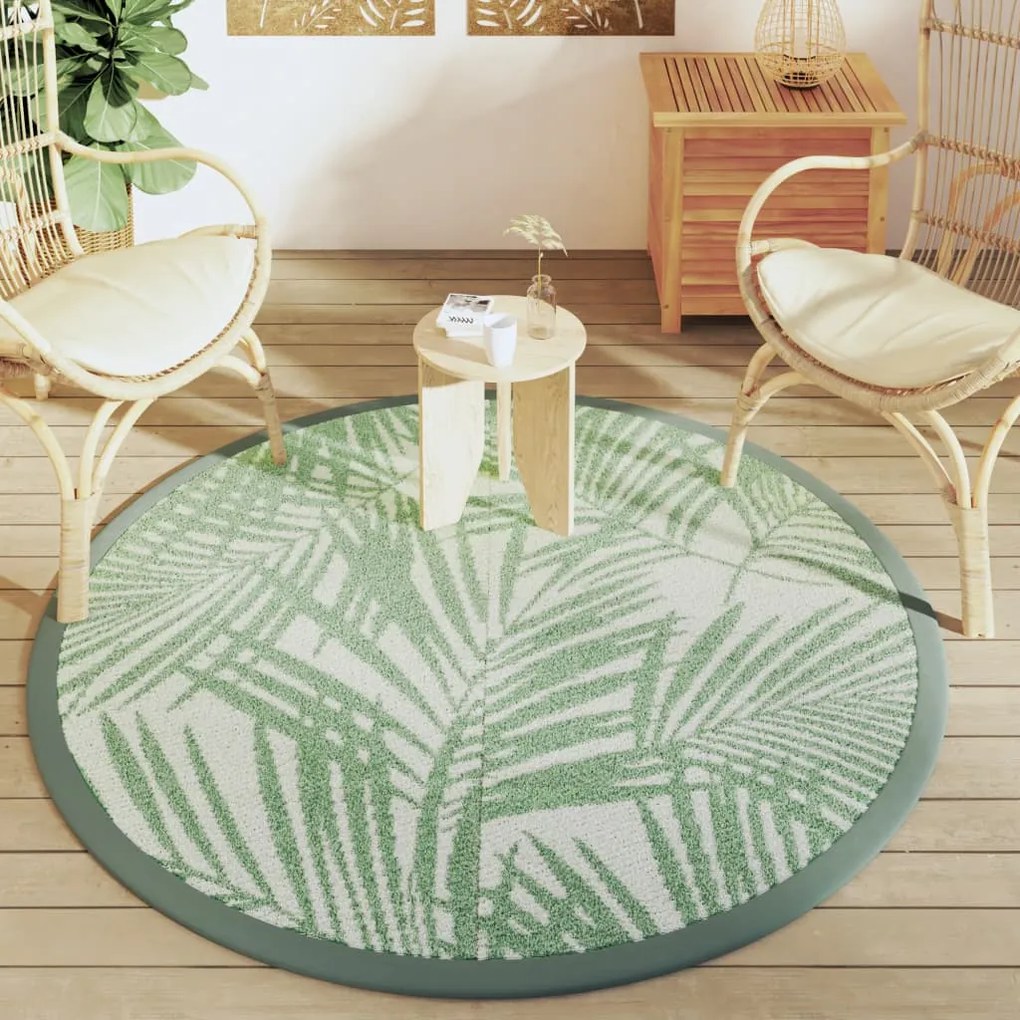 Tapete de exterior Ø160 cm ARAKIL PP Verde