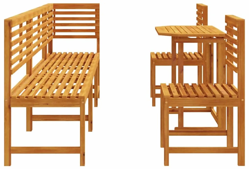 Conjunto de Jantar de Jardim vidaXL com 6 Peças em Madeira Sólida de A